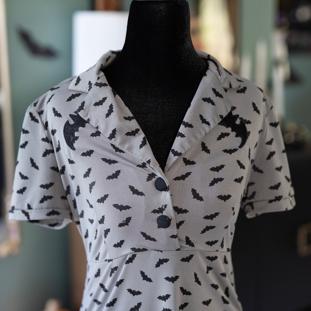 Sourpuss Bat Shirt Dress - Picture 2 of 5